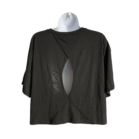 JoyLab Womens Activewear Black Short-Sleeve Cropped Boxy Fit T-Shirt Size Medium - Picture 7 of 10